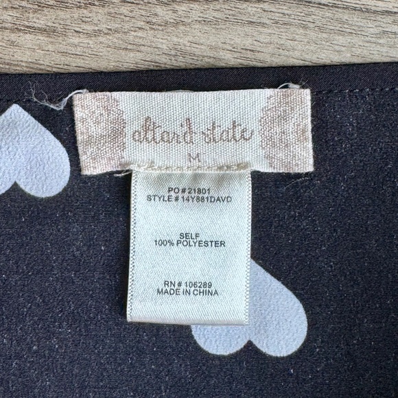 Altar’d State Heart Print Ruffle Hem Mini Skirt Black White - Tie Cinch Size M - Picture 6 of 11